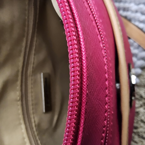 Giani Bernini Saffiano Pink and Tan Crossbody Bag - Picture 9 of 12